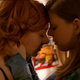 Willow (Alyson Hannigan) and Tara (Amber Benson) embrace during an episode of Buffy the Vampire Slayer.